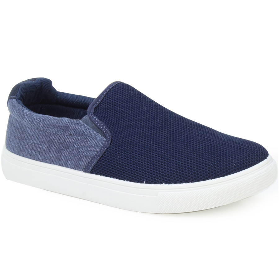 Ανδρικά sneakers με γκοφρέ λεπτομέρεια Μπλε