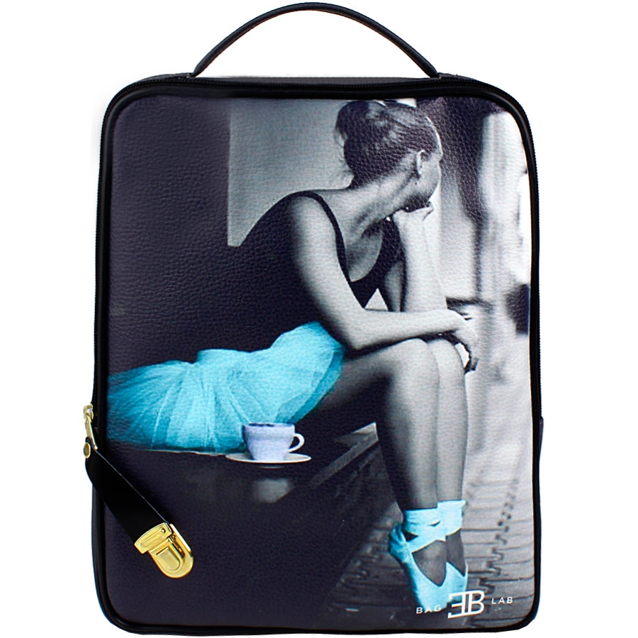 Γυναικεία σακίδια πλάτης με print ballerina Γκρι