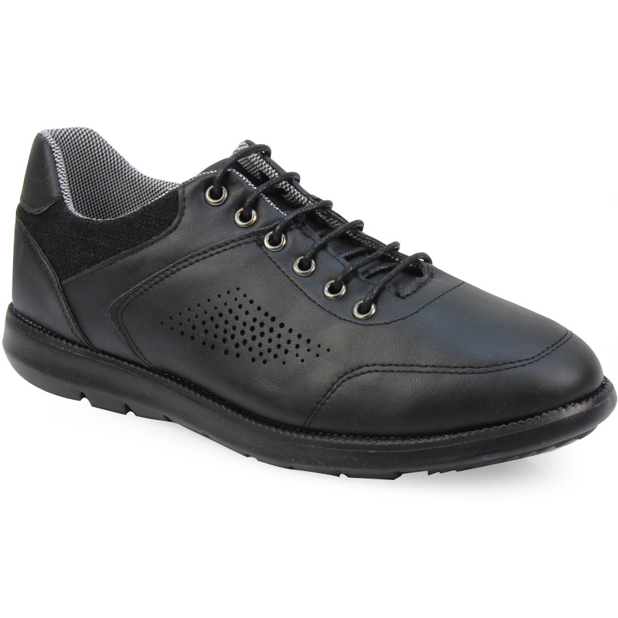 Ανδρικά sneakers με υφασμάτινο γιακά Μαύρο