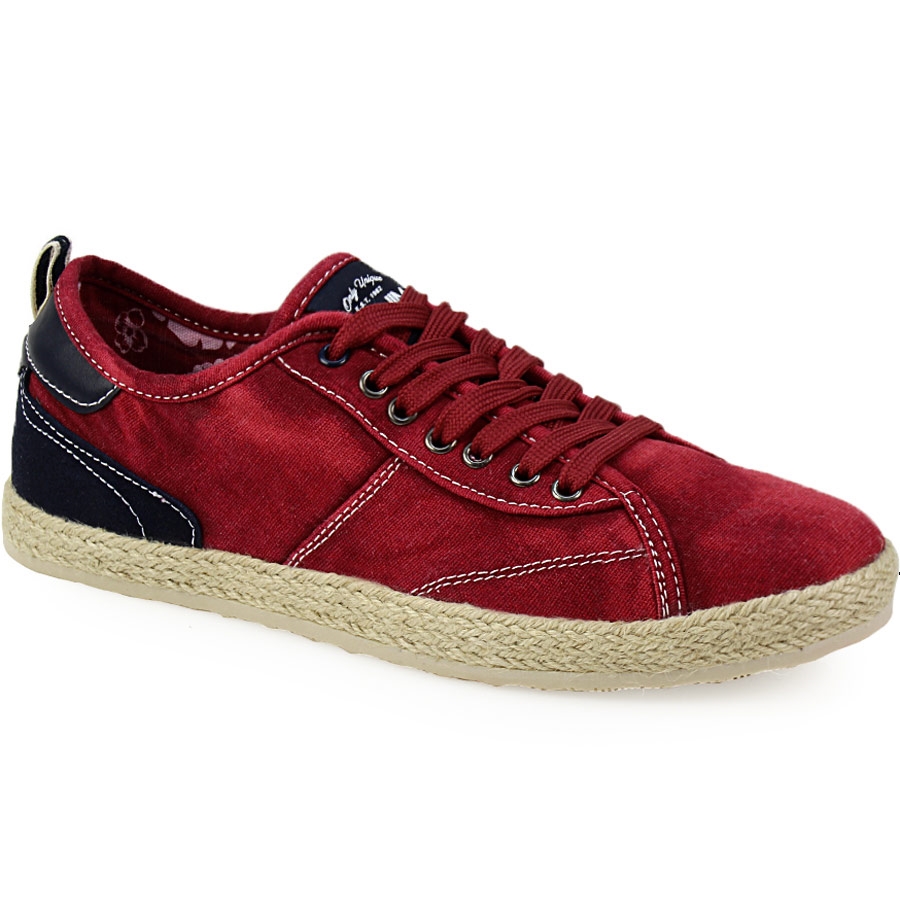Ανδρικά sneakers με εσπαντρίγια στη σόλα Κόκκινο