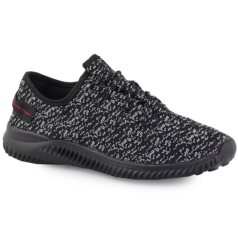 Ανδρικά sneakers δίχρωμα με λάστιχο στο πίσω μέρος Μαύρο