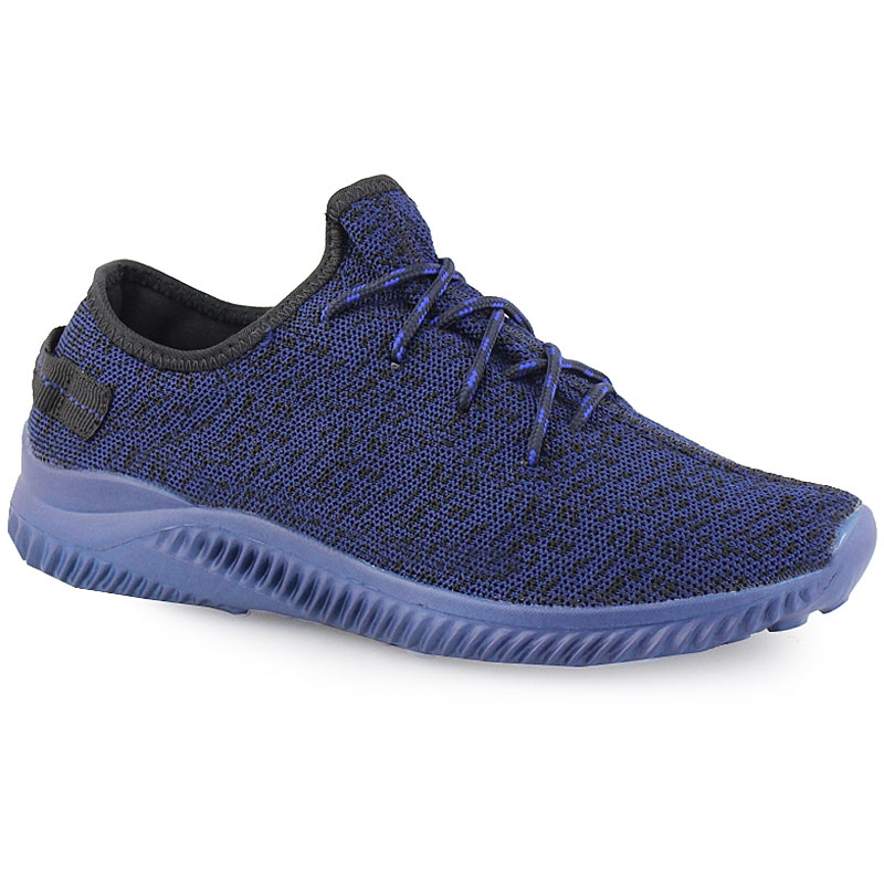 Ανδρικά sneakers δίχρωμα με λάστιχο στο πίσω μέρος Μπλε