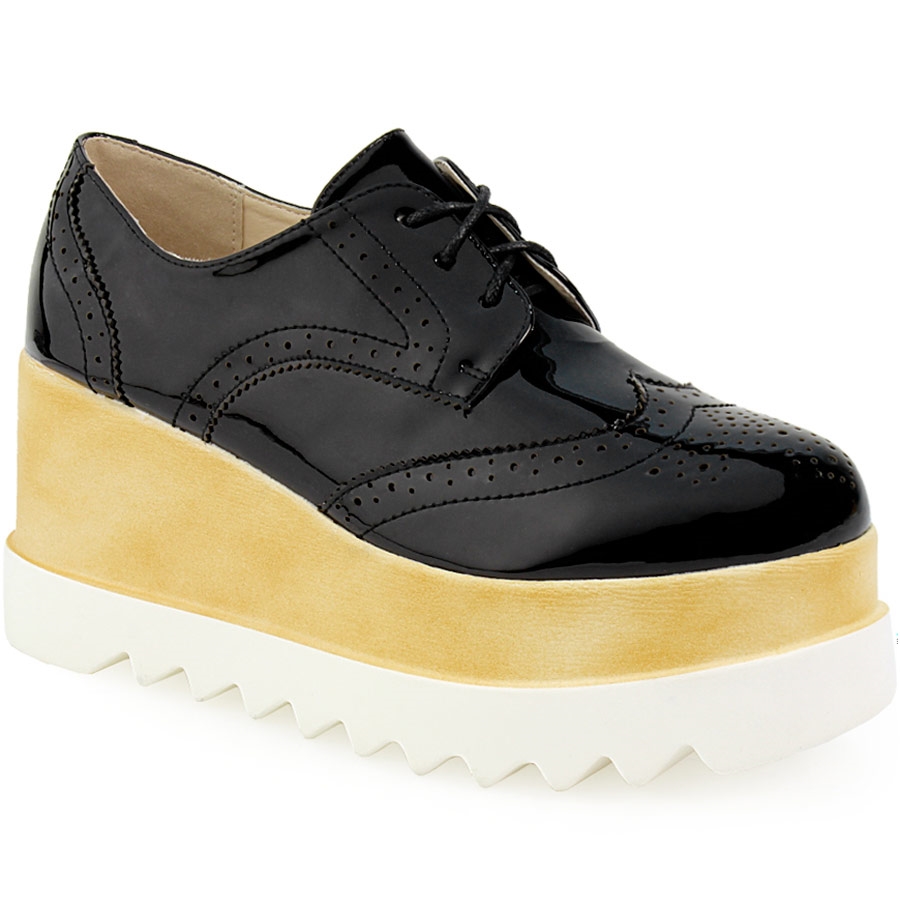 Γυναικεία loafers λουστρίνι δίψιδα Μαύρο