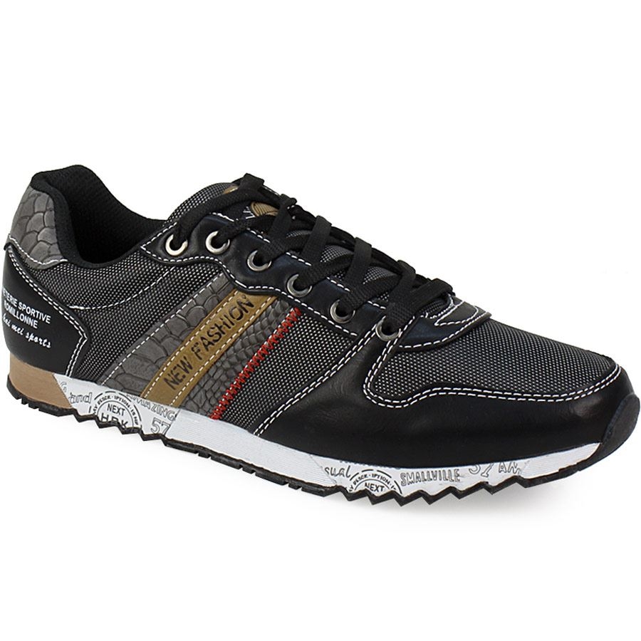 Ανδρικά sneakers με σχέδιο στη σόλα Μαύρο