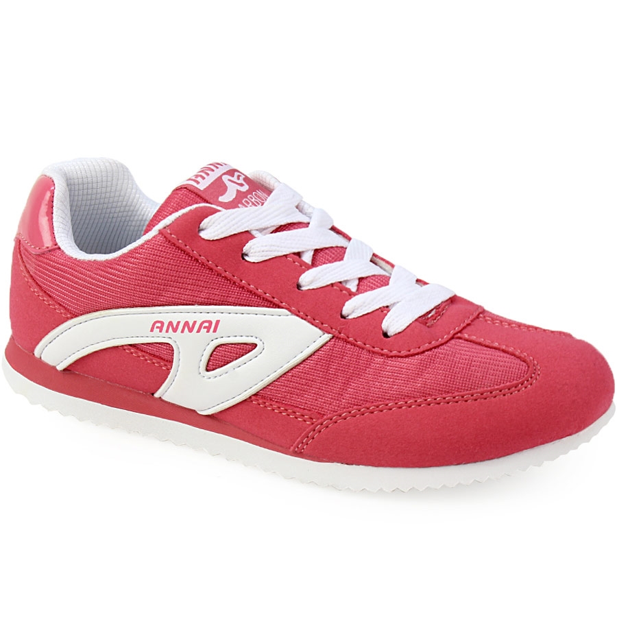 Γυναικεία sneakers με πλαϊνό σχέδιο Φούξια