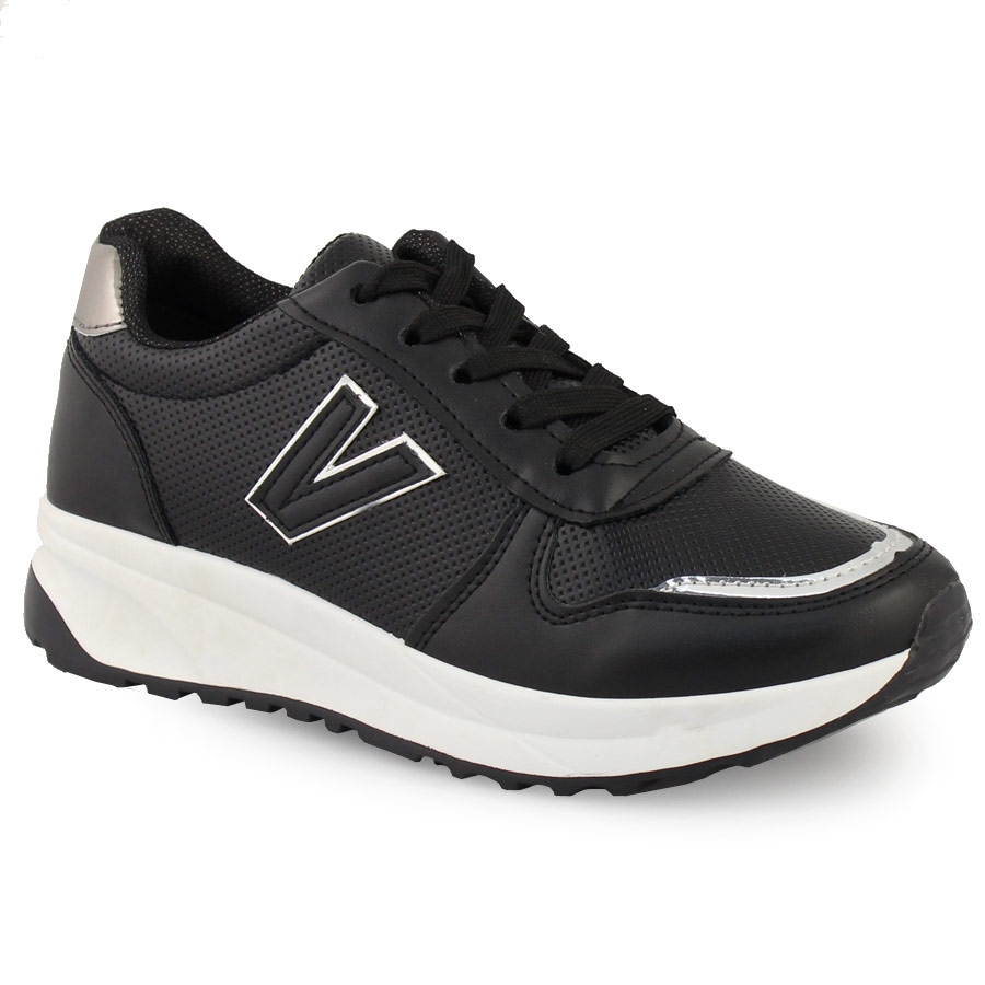 Γυναικεία sneakers με μεταλιζέ λεπτομέρεια Μαύρο