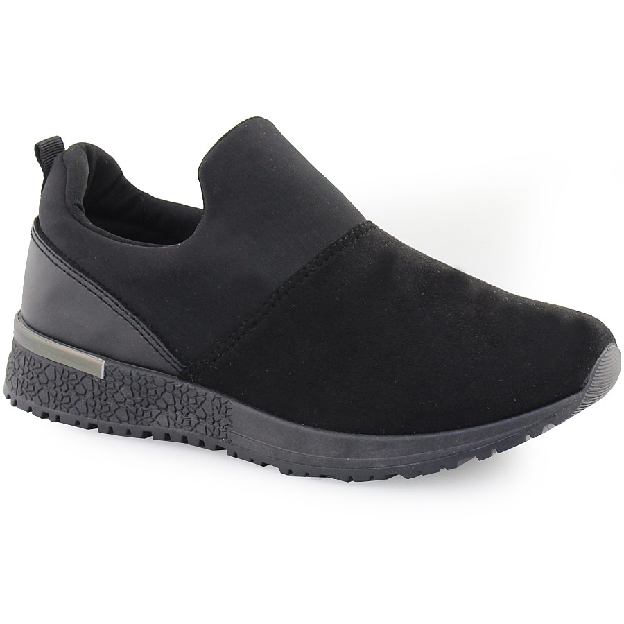 Γυναικεία sneakers με μεταλιζέ λεπτομέρεια και σχέδια στη σόλα Μαύρο