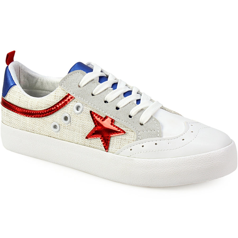 Γυναικεία sneakers δίψιδα με αστέρια Κόκκινο