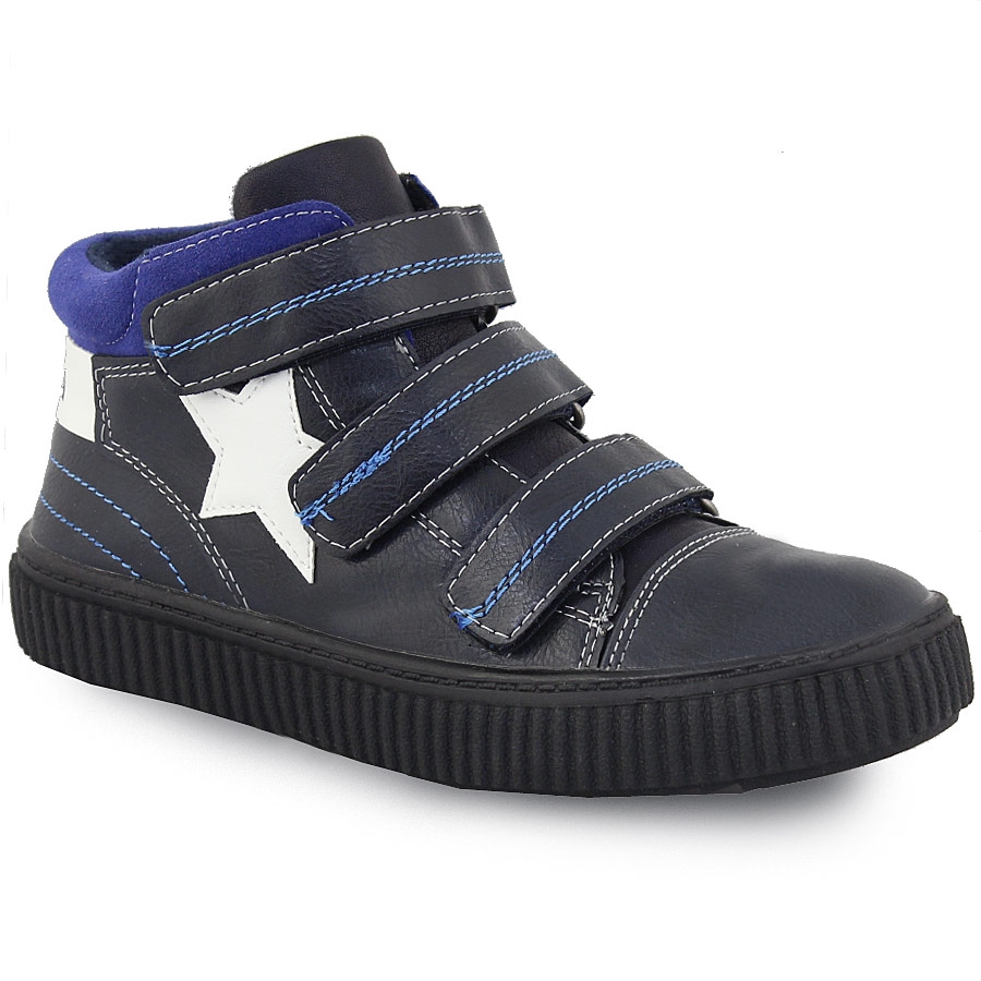 Παιδικά sneakers με τριπλό αυτοκόλλητο Μπλε