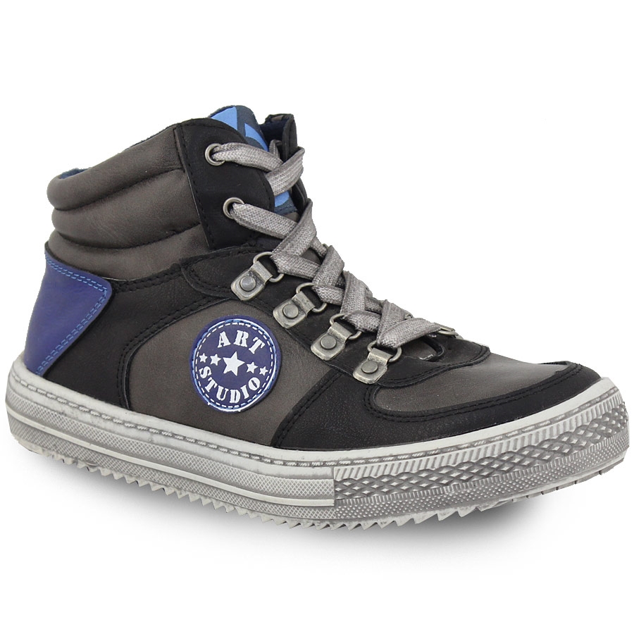 Παιδικά sneakers με δίχρωμο σχέδιο και τύπωμα Μαύρο