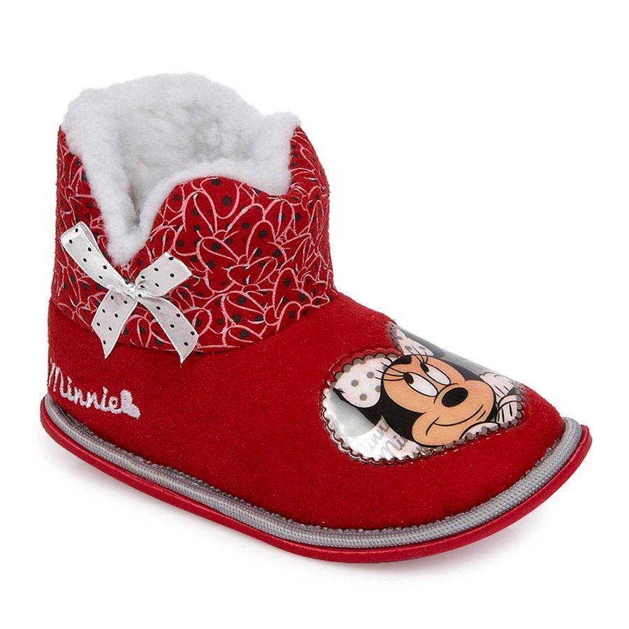 Παντόφλες παιδικές Minnie με γουνάκι Γκρι