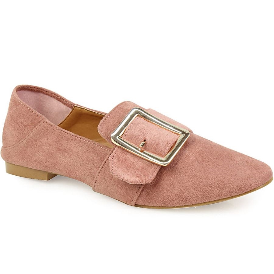 Γυναικεία loafers με μεγάλο τοκά Ροζ