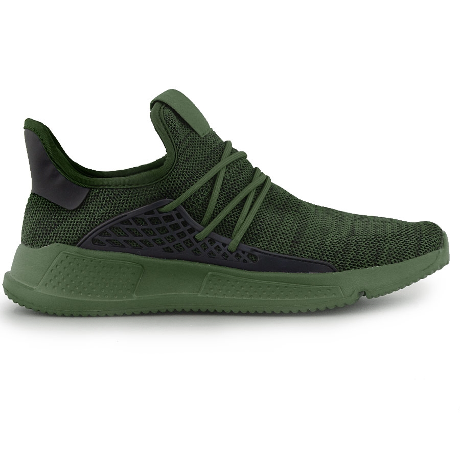 Ανδρικά sneakers με ανάγλυφα σχέδια στην σόλα Χακί