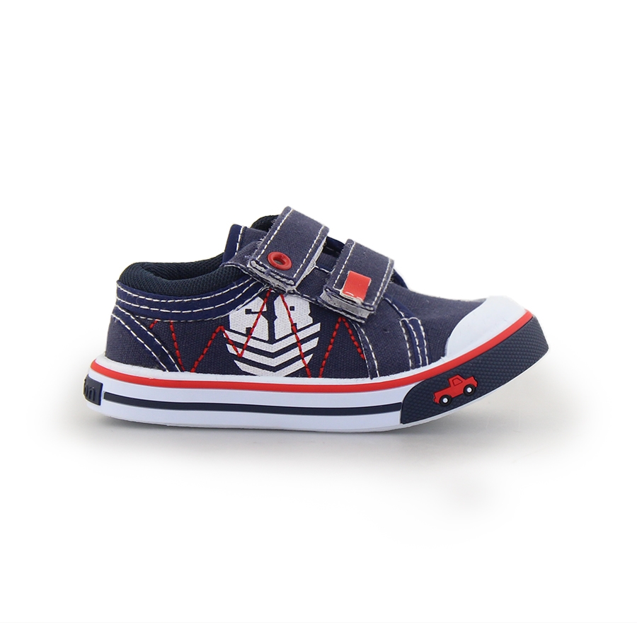Παιδικά sneakers με διπλά αυτοκόλλητα Navy