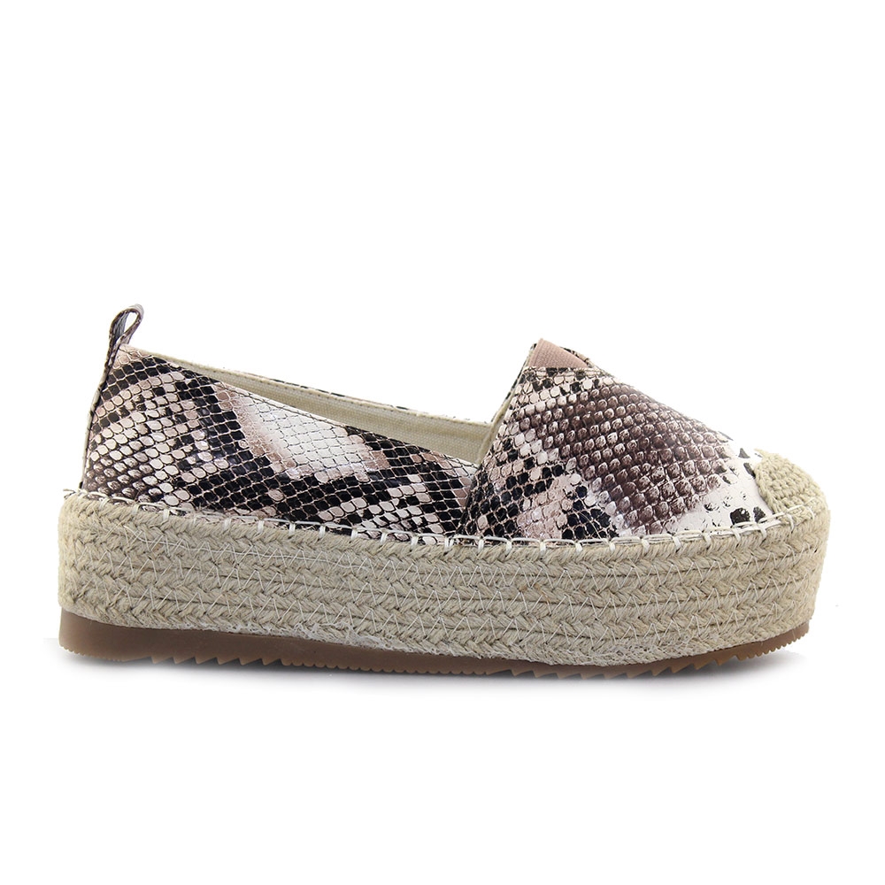 Γυναικείες εσπαντρίγιες snake skin Καφέ