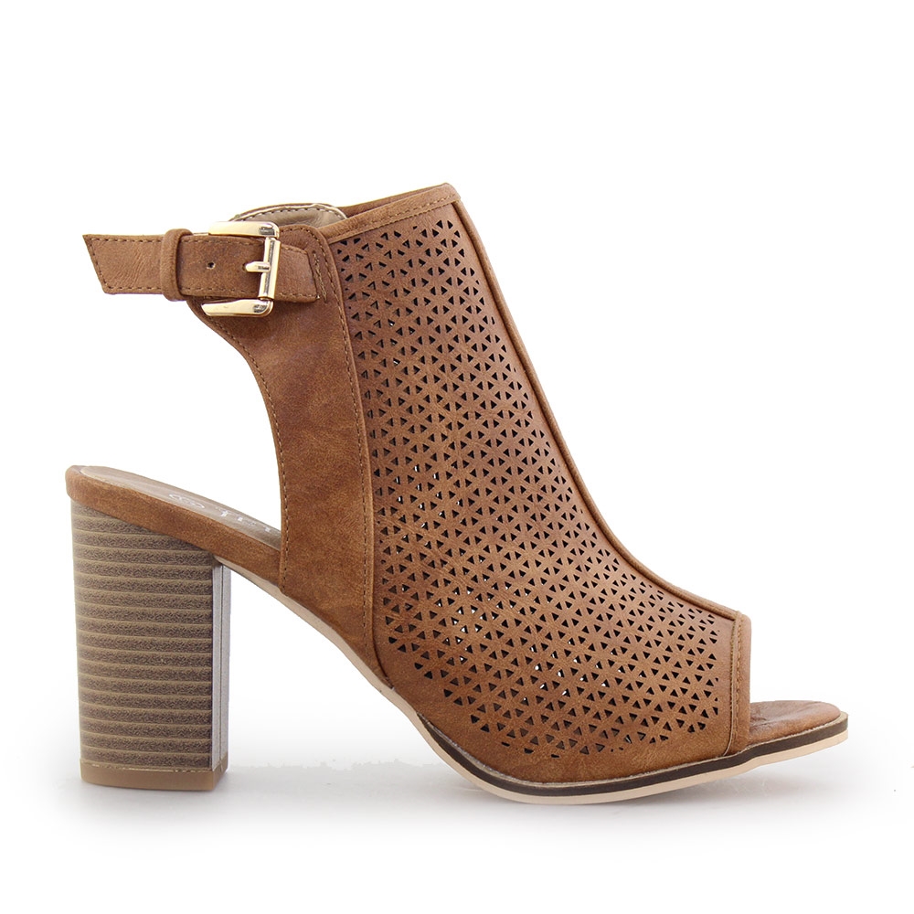 Γυναικεία πέδιλα peep toe με τοκά Ταμπά