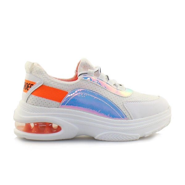 Γυναικεία sneakers με μεταλλιζέ λεπτομέρειες Λευκό