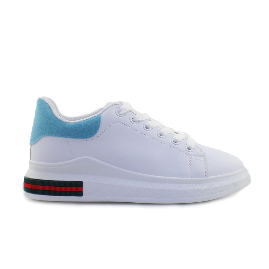 Γυναικεία sneakers με δίχρωμο σχέδιο Λευκό/Σιέλ