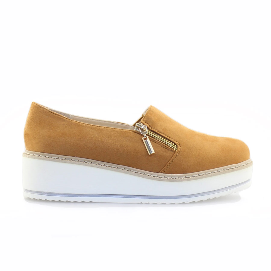 Γυναικεία loafers με διακοσμητικό φερμουάρ Ταμπά