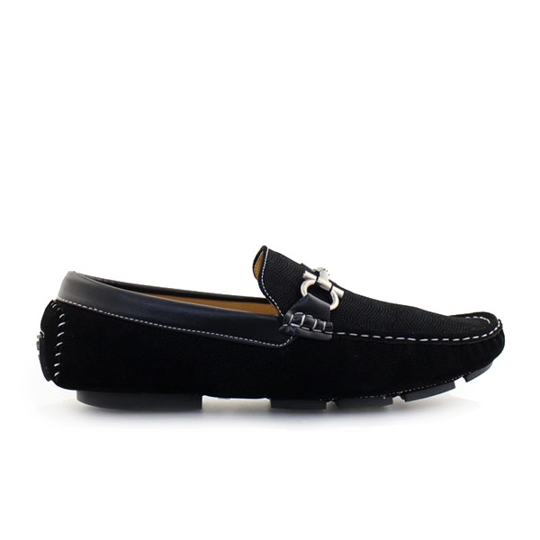 Ανδρικά loafers με μεταλλική λεπτομέρεια Μαύρο