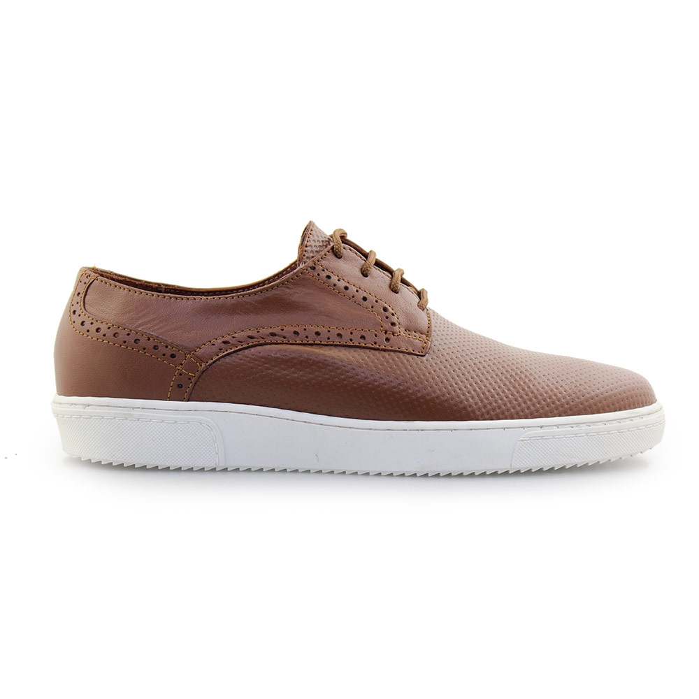 Ανδρικά loafers δερμάτινα με λευκή σόλα Ταμπά