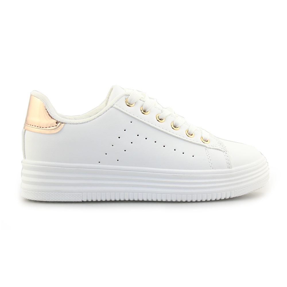 Γυναικεία sneakers με μεταλλιζέ λεπτομέρειες Λευκό