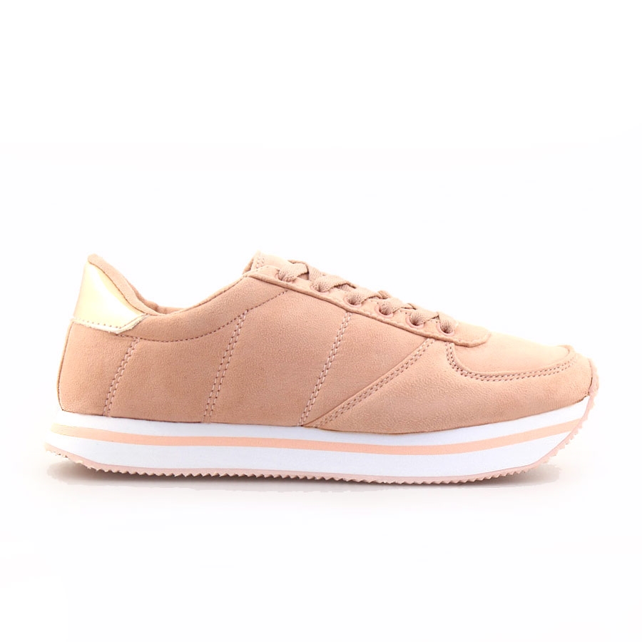 Γυναικεία sneakers με ρίγα στη σόλα Ροζ
