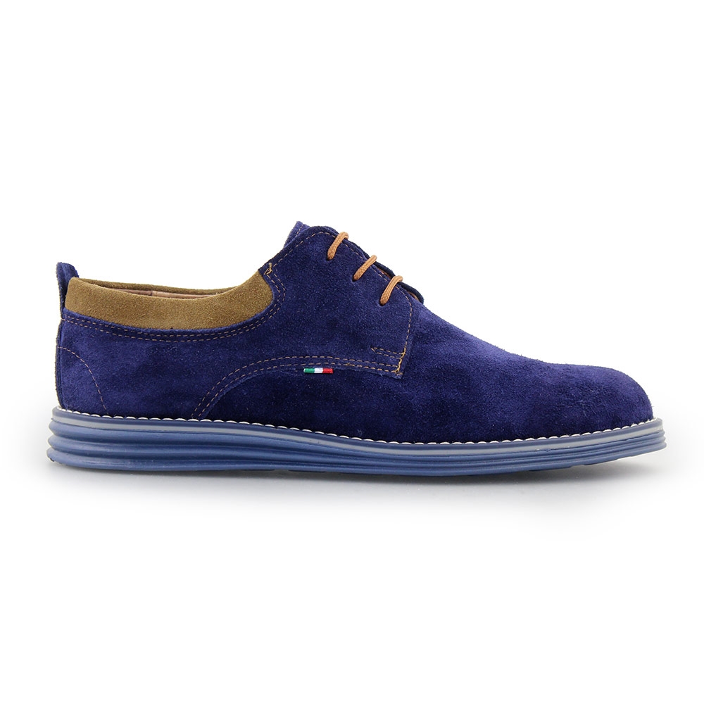 Ανδρικά loafers καστόρινα με διχρωμία Μπλε
