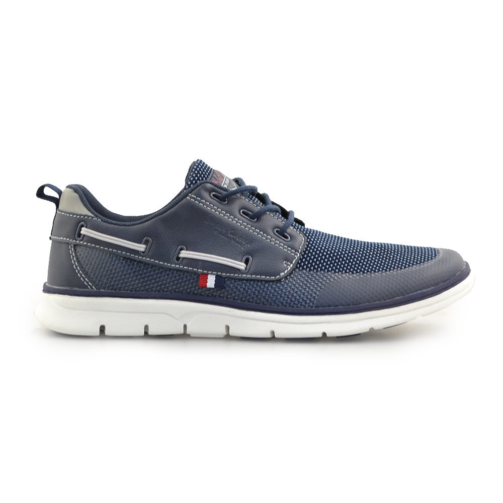Ανδρικά loafers με δίχρωμες λεπτομέρειες Navy