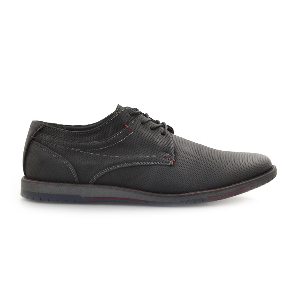 Ανδρικά loafers με διχρωμία στις ραφές Μαύρο