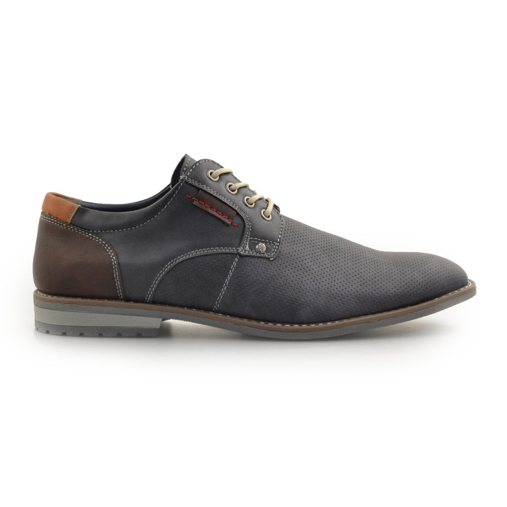 Ανδρικά loafers με δίχρωμη λεπτομέρεια Navy