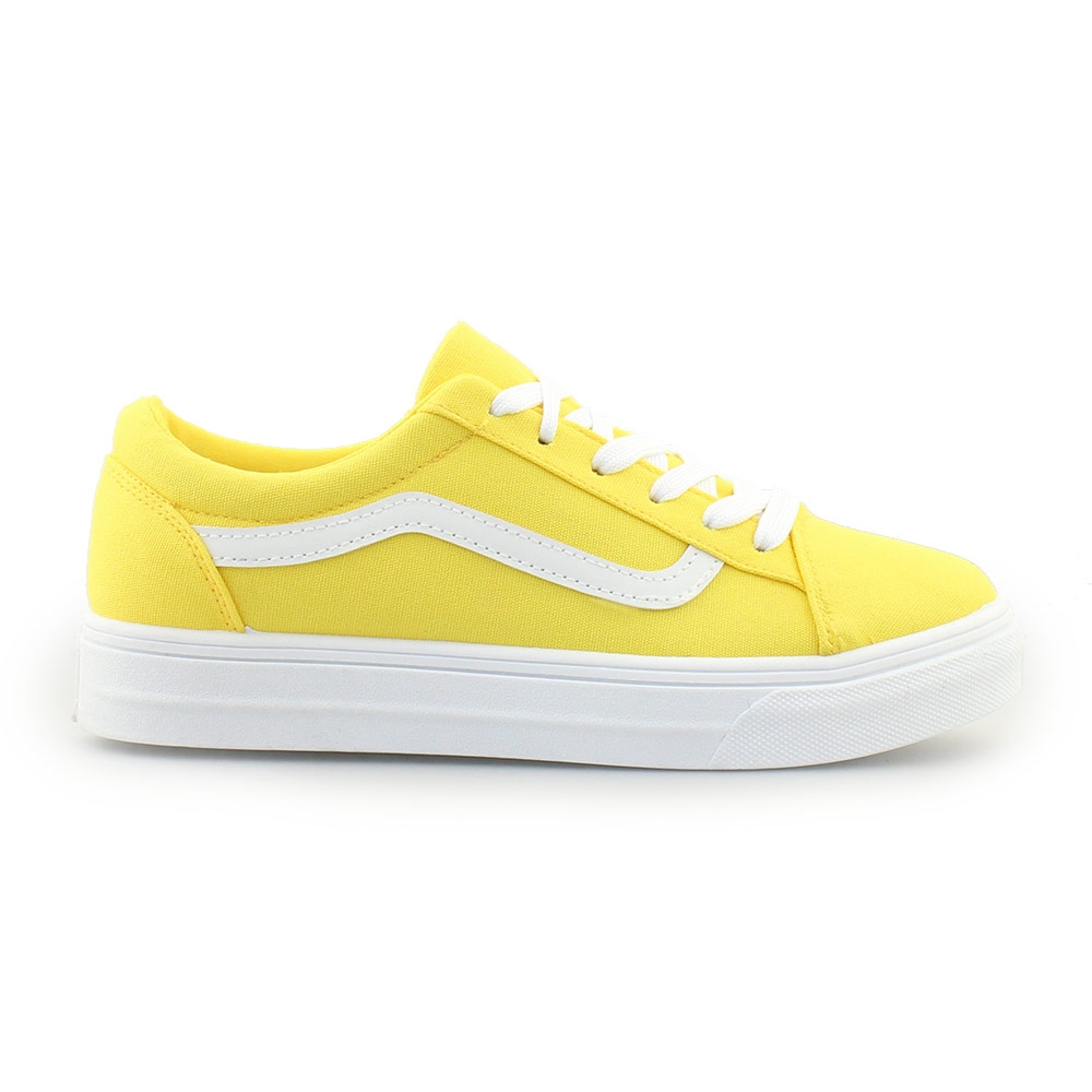Γυναικεία sneakers με δίχρωμη λεπτομέρεια Κίτρινο