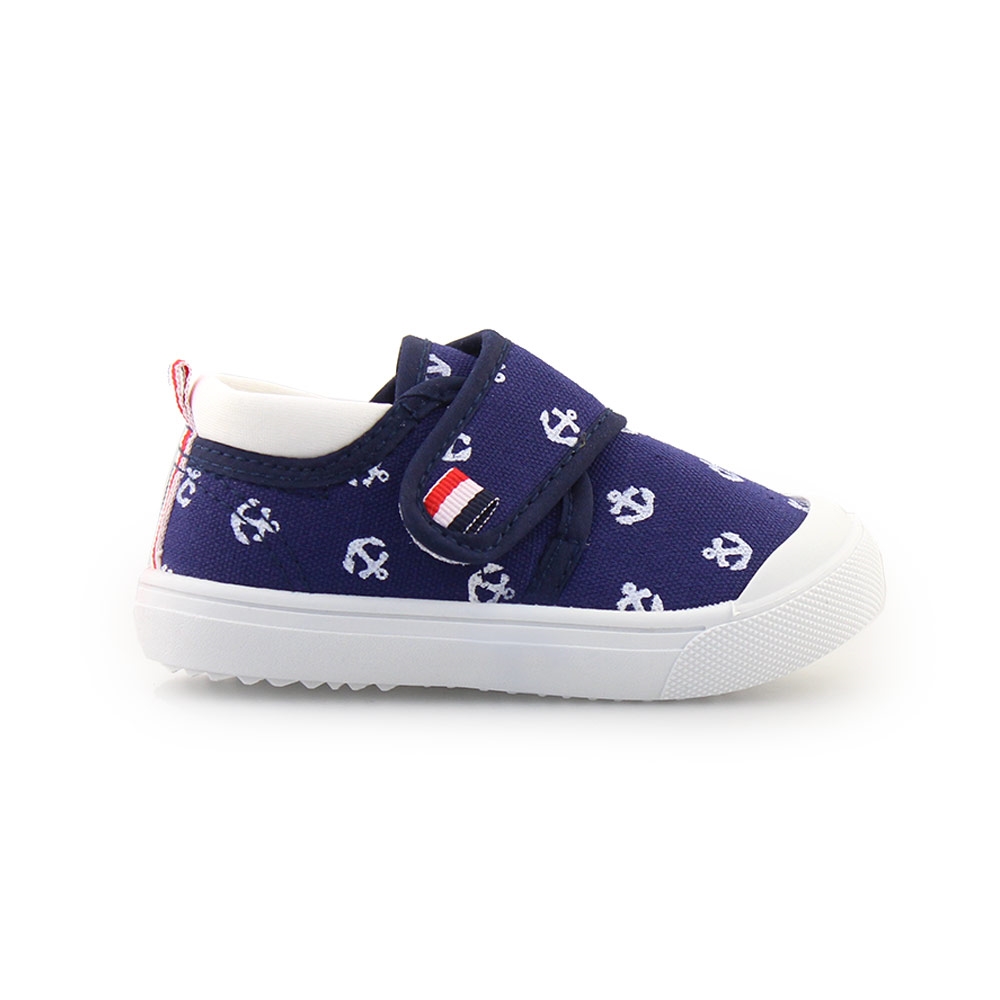 Παιδικά sneakers με αυτοκόλλητο και άγκυρες Μπλε