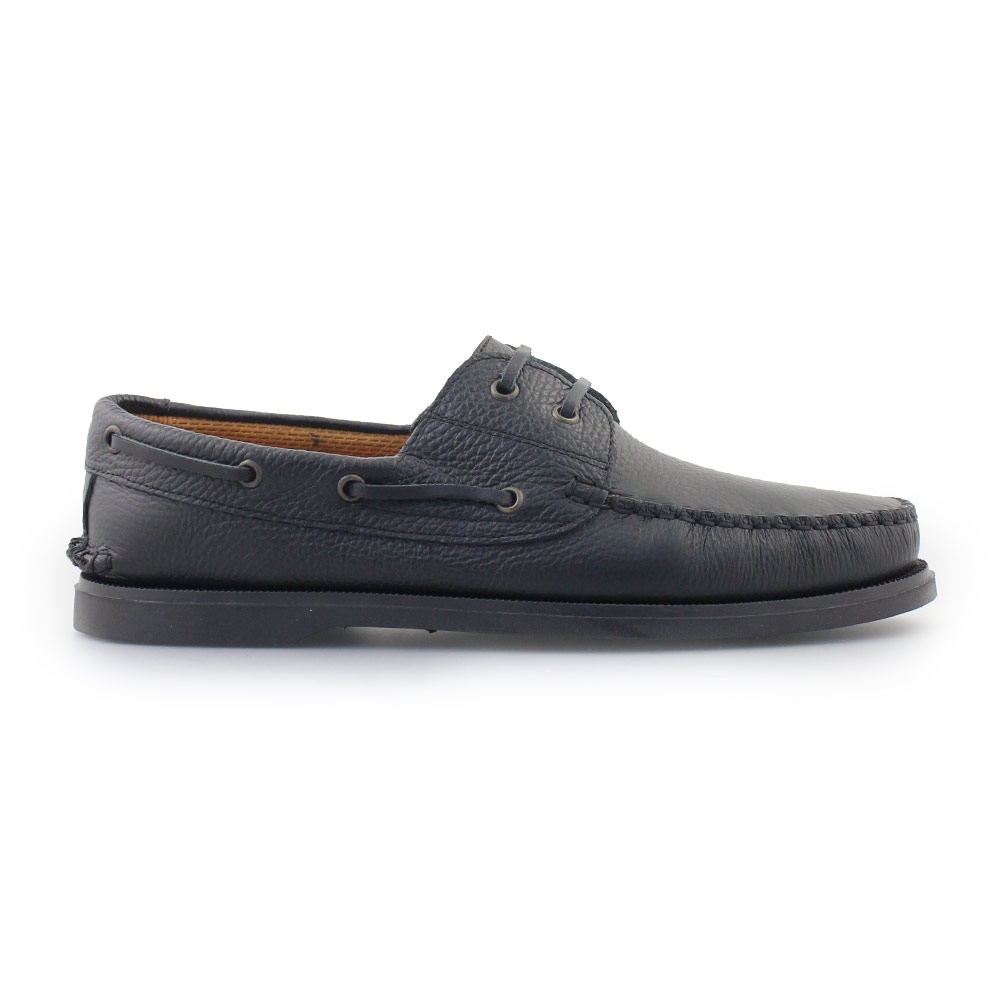 Ανδρικά δερμάτινα loafers με κορδόνια Μαύρο