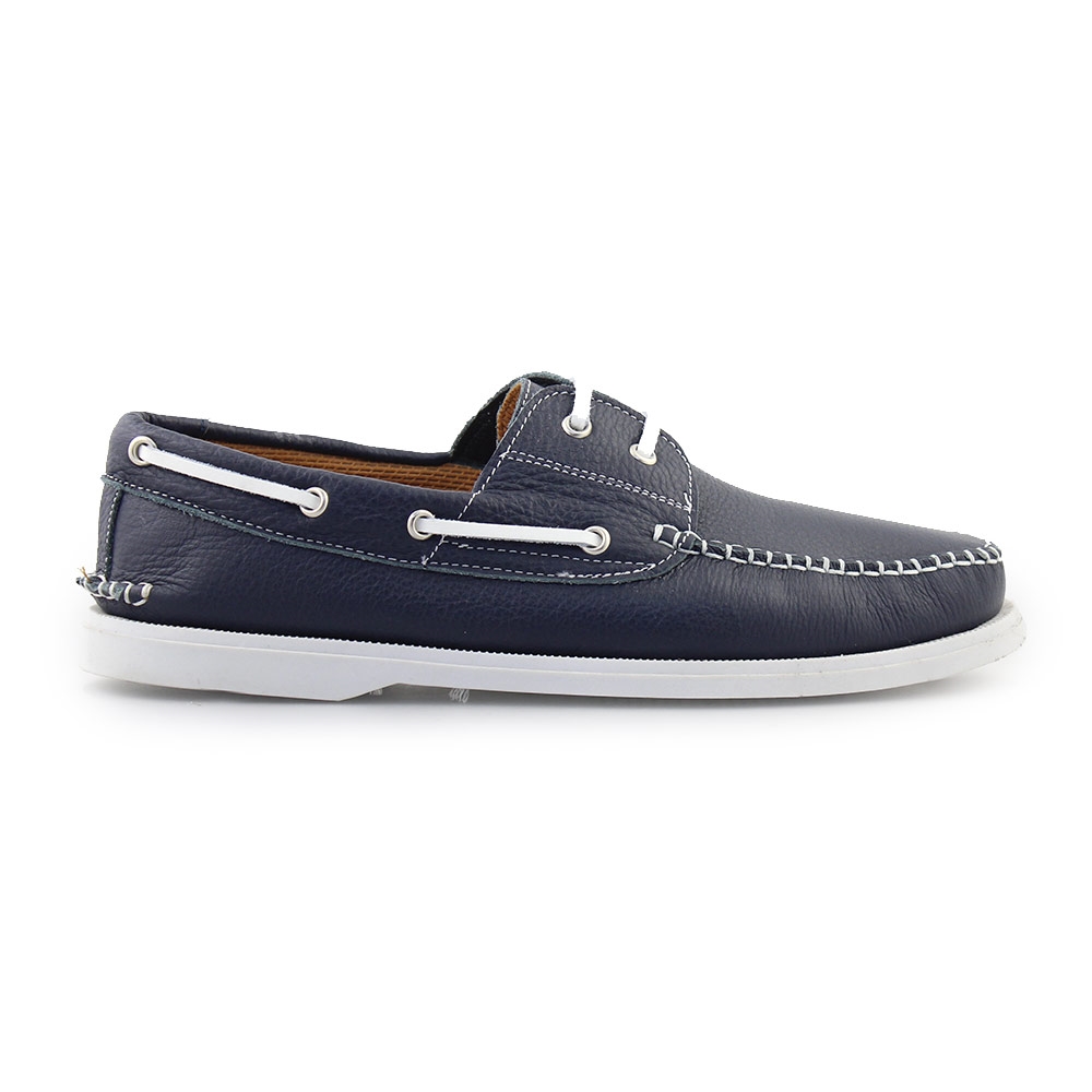 Ανδρικά δερμάτινα loafers με κορδόνια Μπλε