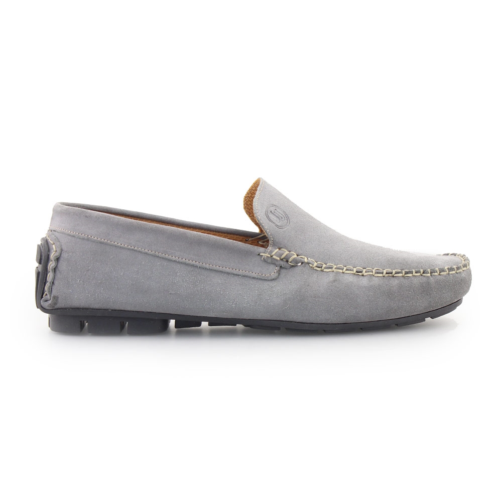 Ανδρικά δερμάτινα loafers Γκρι