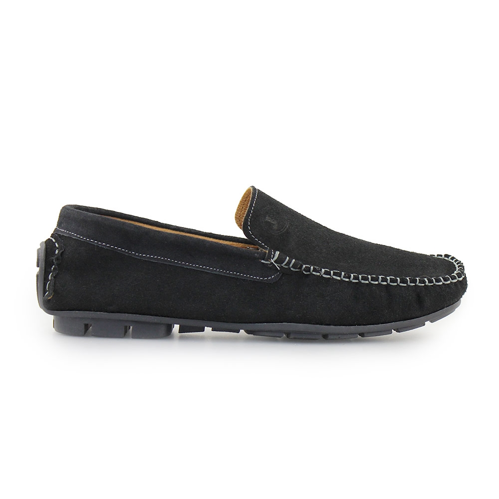 Ανδρικά δερμάτινα loafers Μαύρο