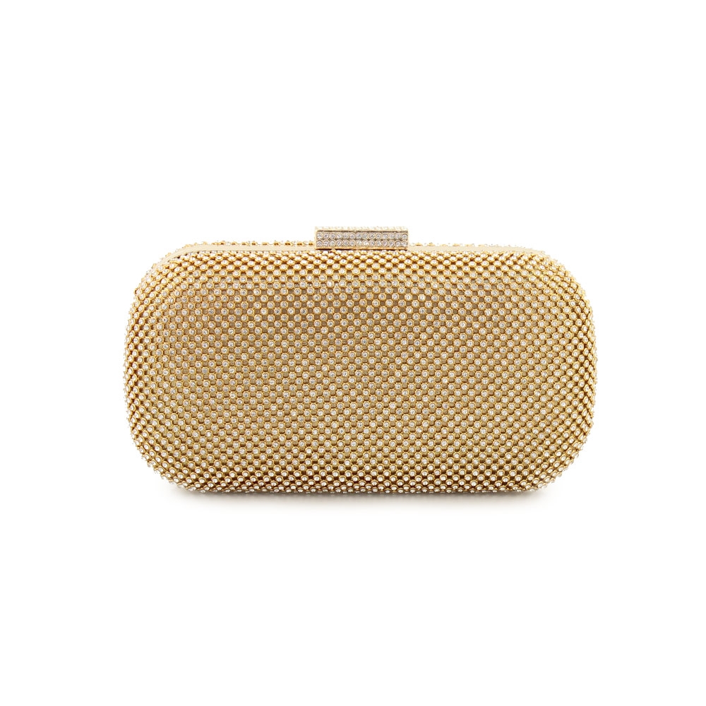 Γυναικείοι φάκελοι clutch με strass Χρυσό