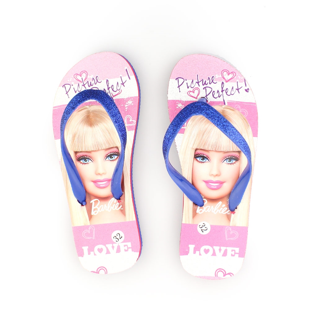 Παιδικές σαγιονάρες με print Barbie Μπλε