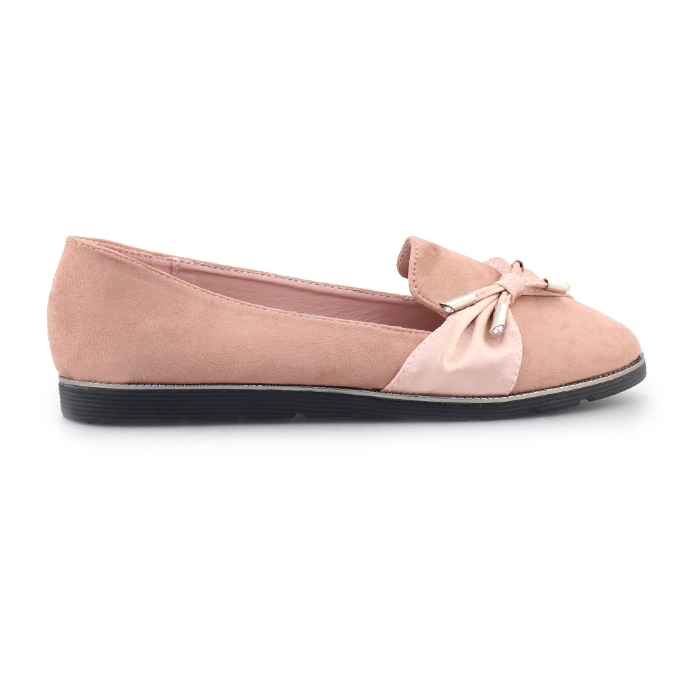Γυναικεία loafers με πλαϊνό φιόγκο Ροζ