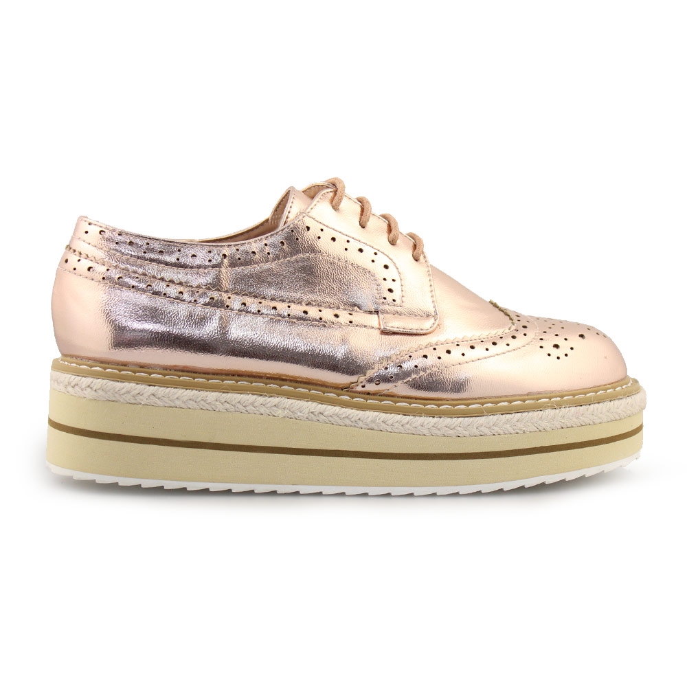Γυναικεία loafers σε μεταλλικές αποχρώσεις Ροζ