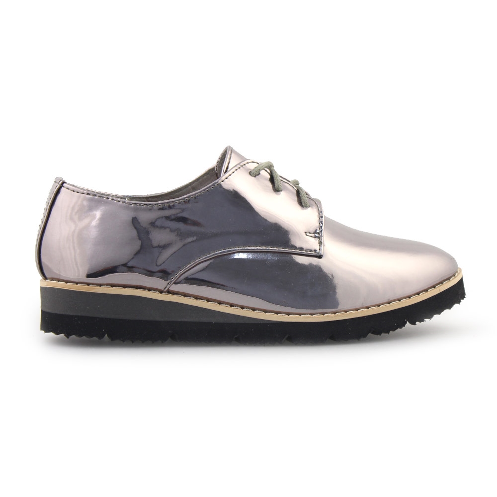 Γυναικεία loafers μεταλλιζέ Ασημί