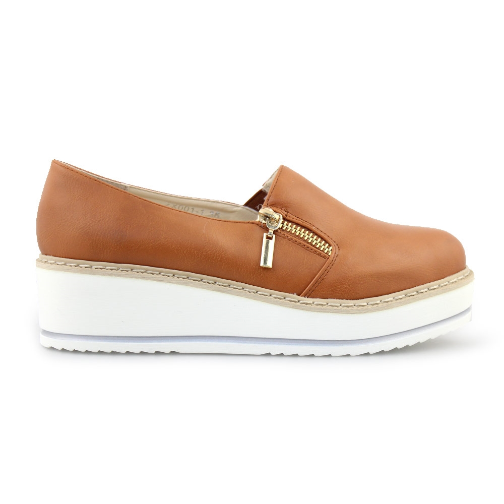 Γυναικεία loafers με διακοσμητικό φερμουάρ Ταμπά