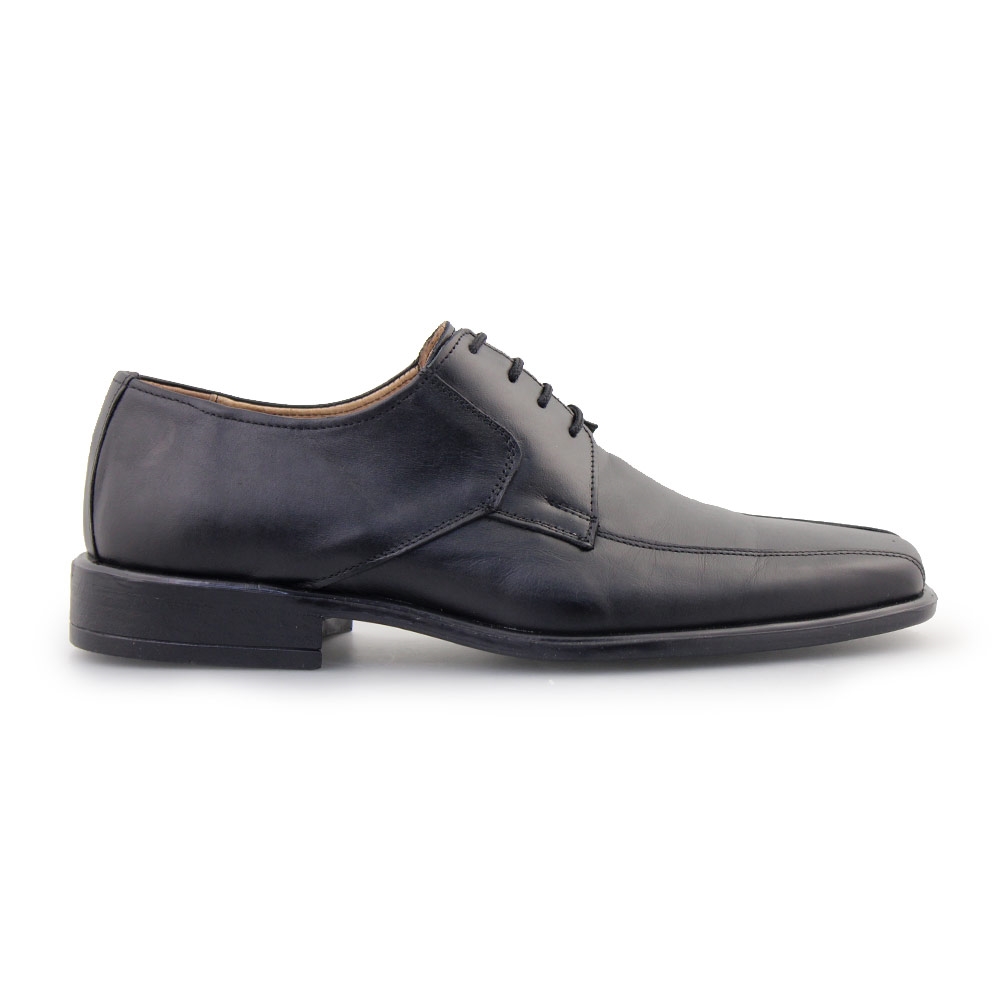 Ανδρικά δερμάτινα loafers με κάθετα γαζιά Μαύρο