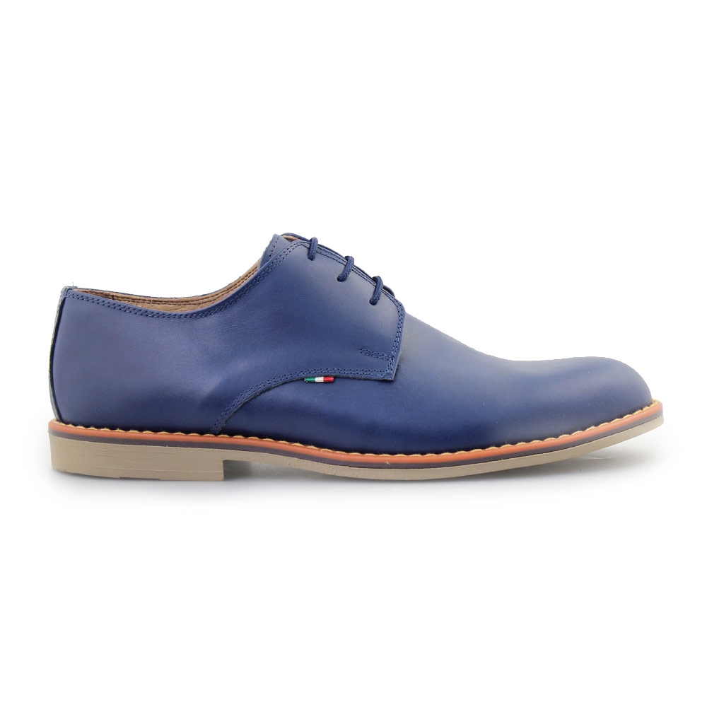 Ανδρικά δερμάτινα loafers μονόχρωμα Μπλε