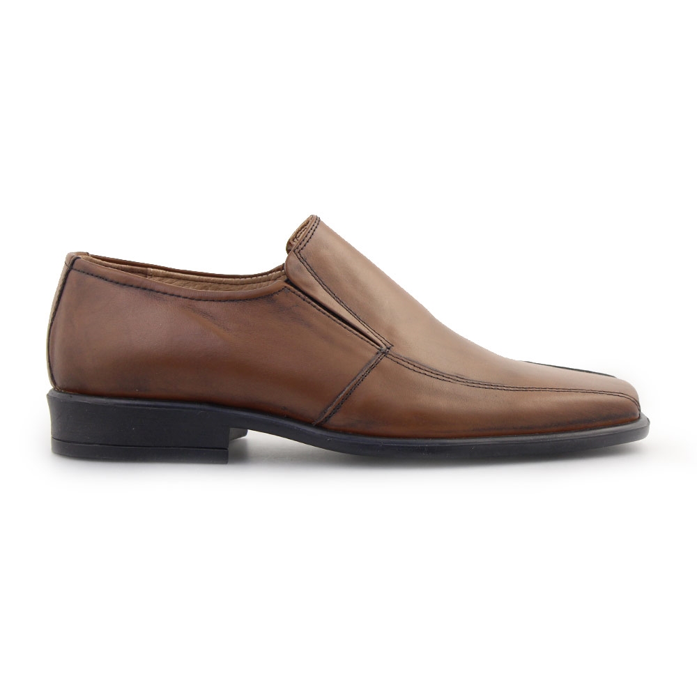 Ανδρικά δερμάτινα loafers σε τετράγωνη γραμμή Ταμπά