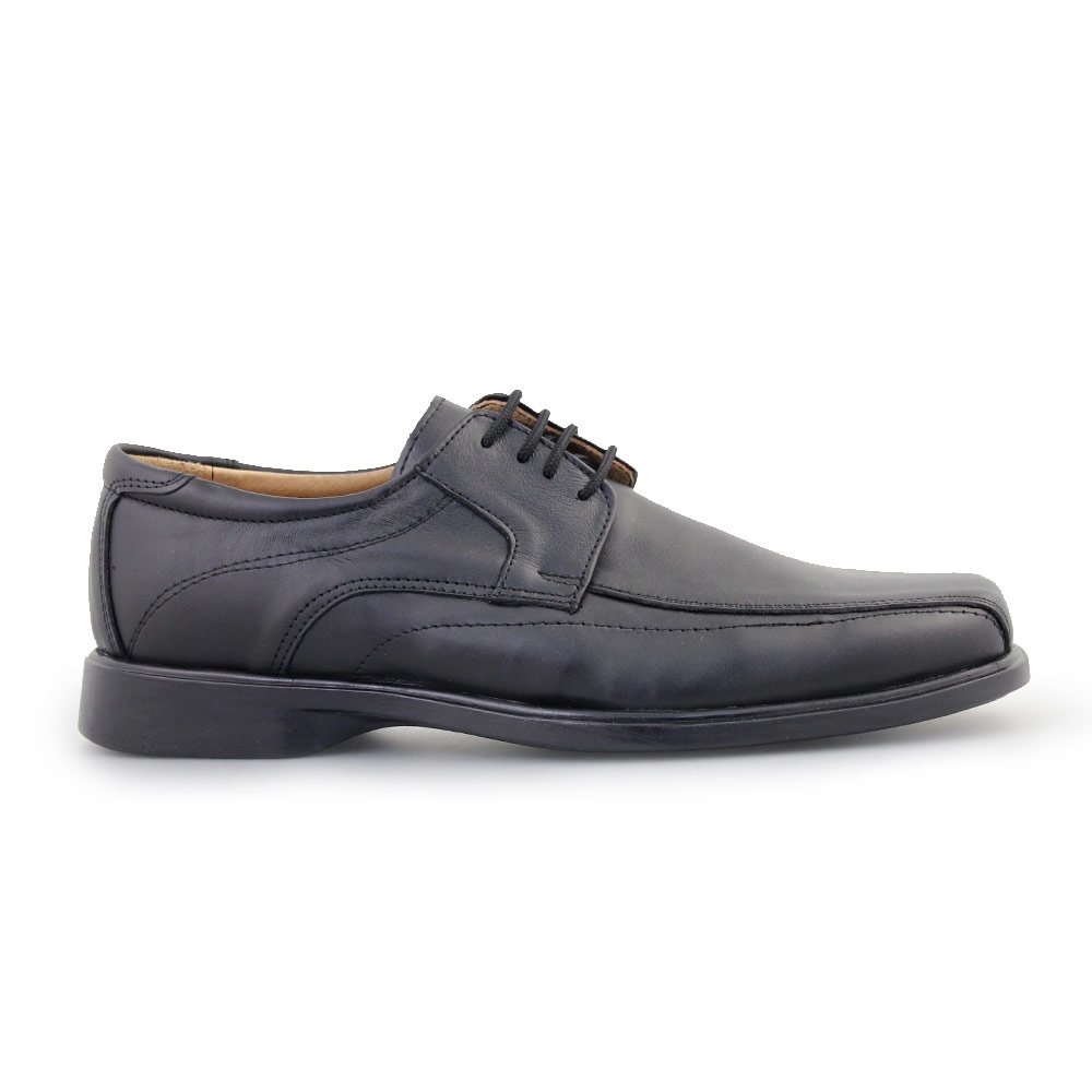 Ανδρικά δερμάτινα loafers με εξωτερικά γαζιά Μαύρο