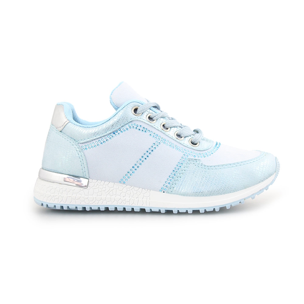 Παιδικά sneakers με περιμετρικά strass Σιέλ