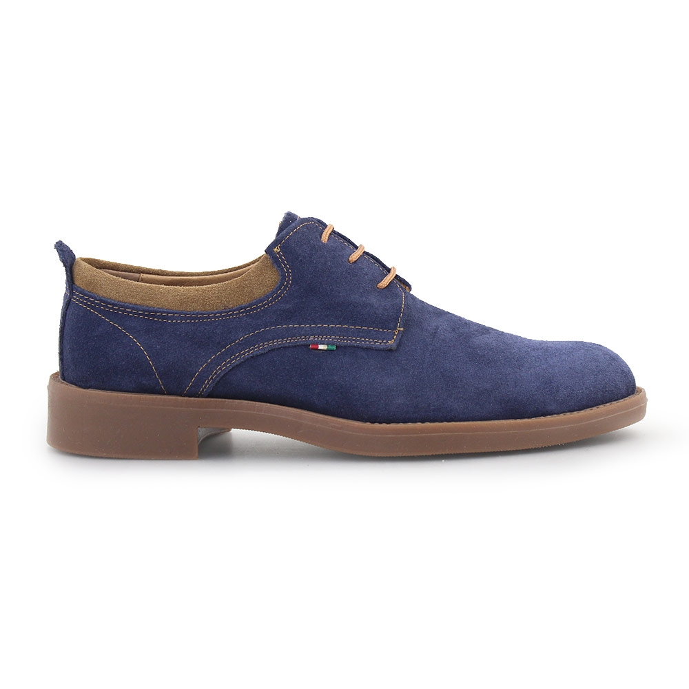 Ανδρικά δερμάτινα loafers καστόρινα Μπλε