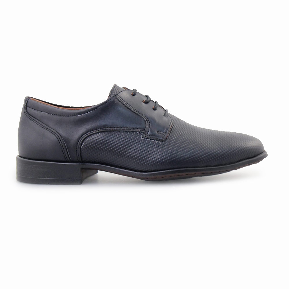 Ανδρικά δερμάτινα loafers με ανάγλυφο σχέδιο Μαύρο